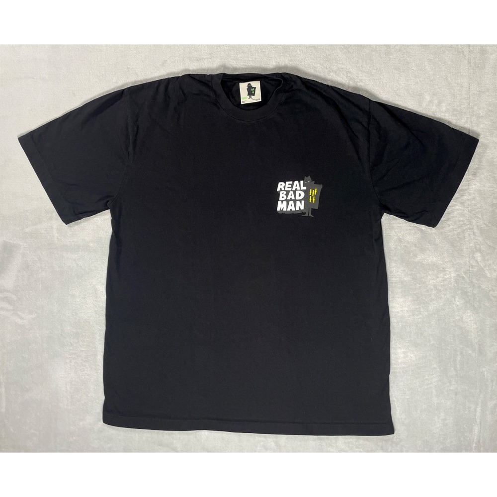 Real Bad Man T-Shirt Men XL Black Organic Cotton Graphic Back Print Streetwear